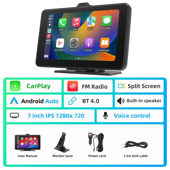 7-inch Carplay Monitor for Car with Android Auto, Car DVR, WiFi, GPS, Airplay, Wireless Connection, Rear Camera,... — Car Infotainment System, IKEA Supermarket