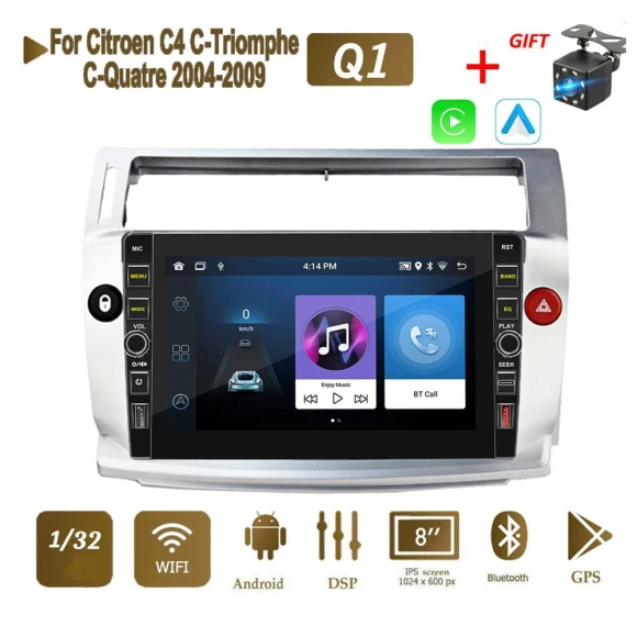 8-inch Car Multimedia System with Android Video, Stereo Audio, and Button — Car Infotainment System, icreative