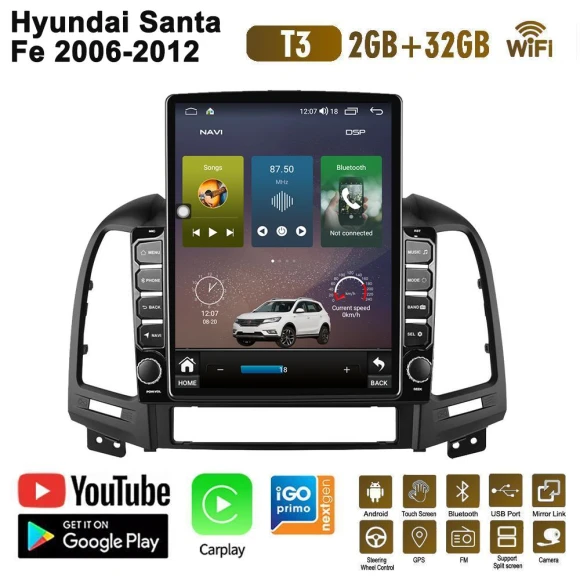 9.7-inch Car Radio with Android, Tesla-style Vertical Screen, CarPlay, and Multimedia Player — Car Infotainment System, BAODANDP
