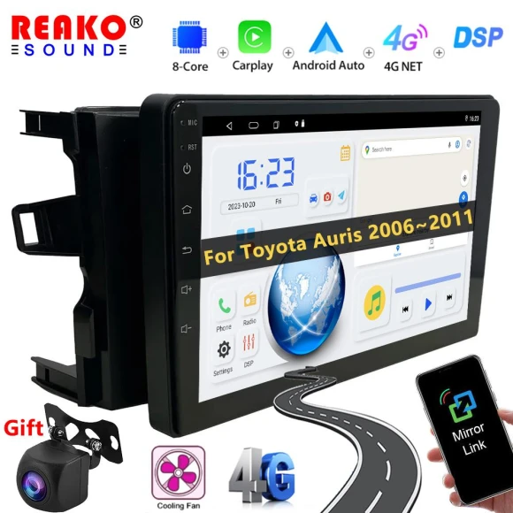 Android 2 Din Car Radio with GPS, CarPlay, and AHD — Car Infotainment System, Reakosound