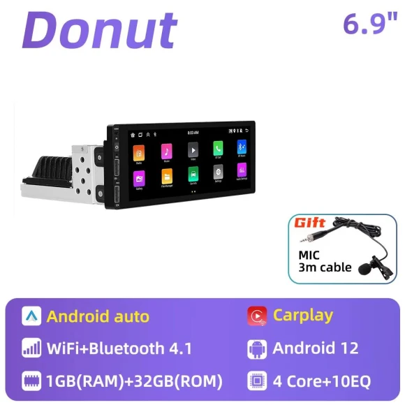 Android Car Multimedia Stereo Head Unit with GPS Navigation and CarPlay — Car Infotainment System, JOHO