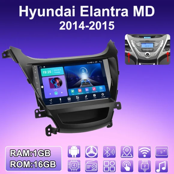 Android Car Radio for Hyundai Elantra MD 2014-2015 — Car Infotainment System, ABMOSQ