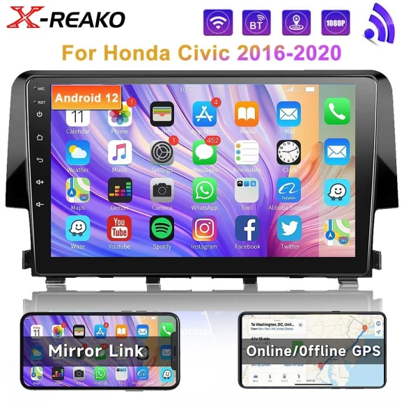 Android Car Radio Stereo Multimedia Video Player GPS Wireless Carplay Head Unit — Car Infotainment System, Reakosound