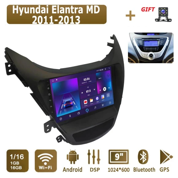 Android CarPlay Car Radio for Hyundai Elantra MD 2011-2013 Multimedia Player Head Unit Stereo GPS Navigation BT WiFi — Car Infotainment System, icreative