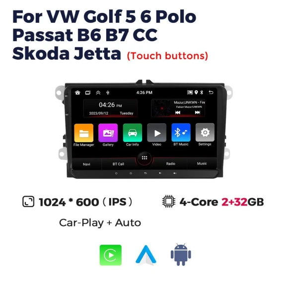 Android CarPlay Multimedia Video Player GPS — Car Infotainment System, Auto Launcher