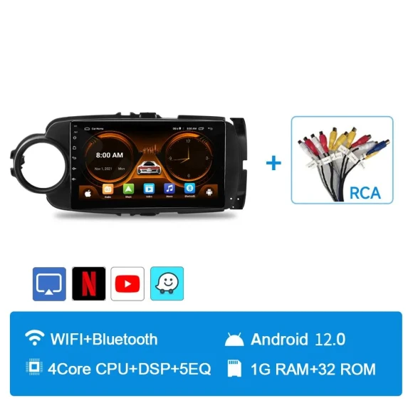 Car Multimedia Player with Android 12, Wireless CarPlay, and DSP — Car Infotainment System, JIUYIN