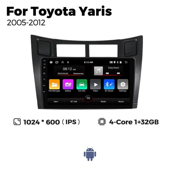 Car Multimedia Video Player with Android 13, WIFI, GPS Navigation, Carplay, 2Din Head Unit — Car Infotainment System, Auto Launcher