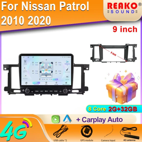 Car Stereo with Android Auto, CarPlay, GPS Navigation, and Touchscreen Display — Car Infotainment System, Reakosound