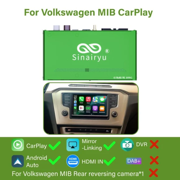 Wireless CarPlay Android Auto DAB DVR HDMI Compatible Mirror Link — Car Infotainment System, Sinairyu