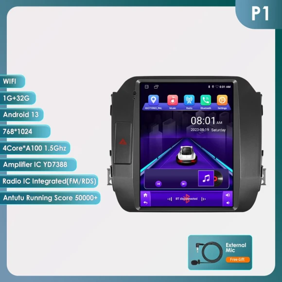 9.7-inch 2Din Android Car Stereo with CarPlay, 4G-LTE, GPS, DSP, and Bluetooth — Car Infotainment System, Hizpo