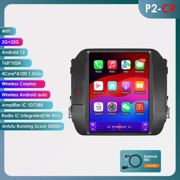 9.7-inch 2Din Android Car Stereo with CarPlay, 4G-LTE, GPS, and DSP — Car Infotainment System, Hizpo