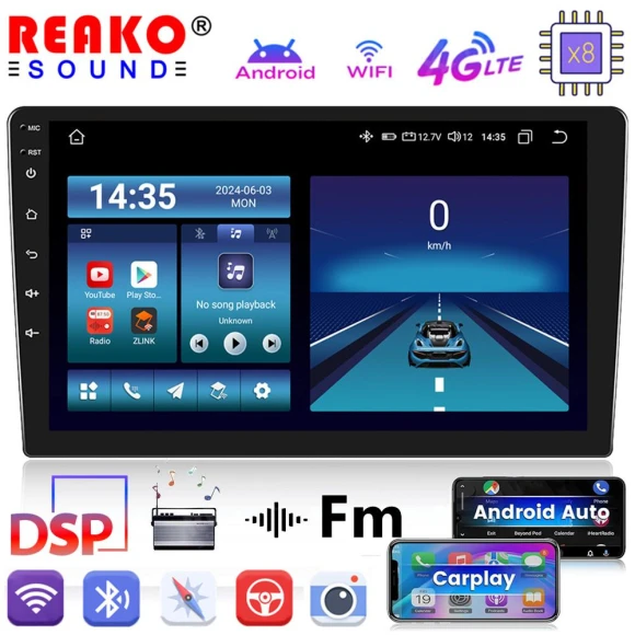 9 Inch Android 8-Core 4G Carplay GPS Navigation Car Stereo — Car Infotainment System, Reakosound