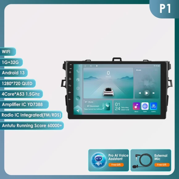 Android Auto CarPlay Multimedia Player with GPS Navigation — Car Infotainment System, Hizpo