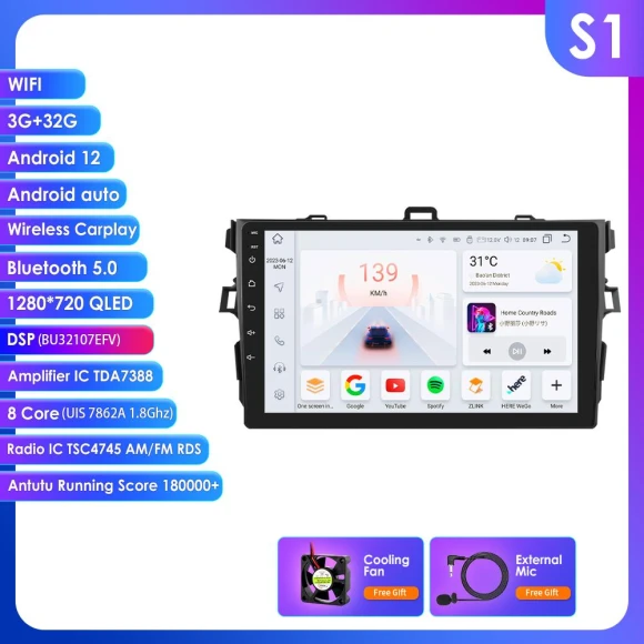 Android Auto CarPlay Multimedia Player with GPS Navigation — Car Infotainment System, Hizpo