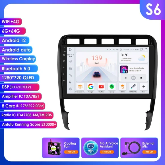 Android Autoradio Multimedia Video Player Head Unit with GPS Navigation Smart Screen Carplay 4G — Car Infotainment System, Hizpo