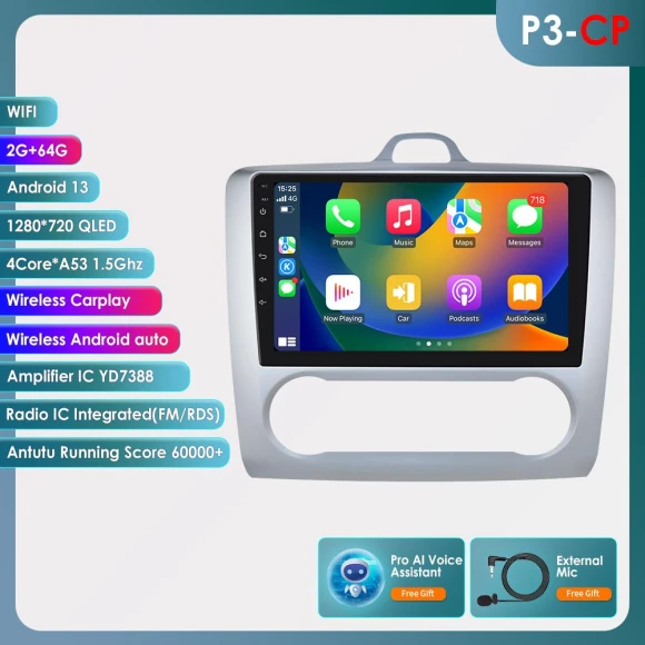 Android Car Radio with GPS Navigation, CarPlay, 4G WiFi, Video Player — Car Infotainment System, OSSURET