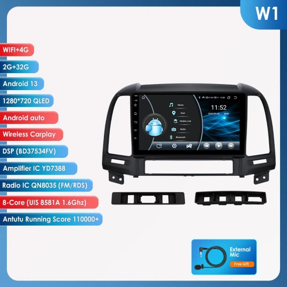 Android Car Stereo with GPS Navigation and CarPlay — Car Infotainment System, OSSURET