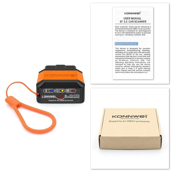 Bluetooth 5.0 OBD2 Scanner for Android/iOS — OBD2 Scanners, KONNWEI