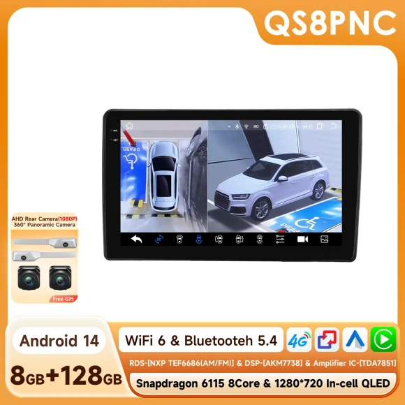 Car Multimedia Player with CarPlay and Android Auto — Car Infotainment System, OSSURET