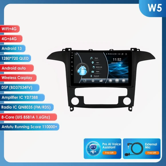 Car Multimedia Video Player with GPS, Bluetooth, and 4G Connectivity — Car Infotainment System, OSSURET
