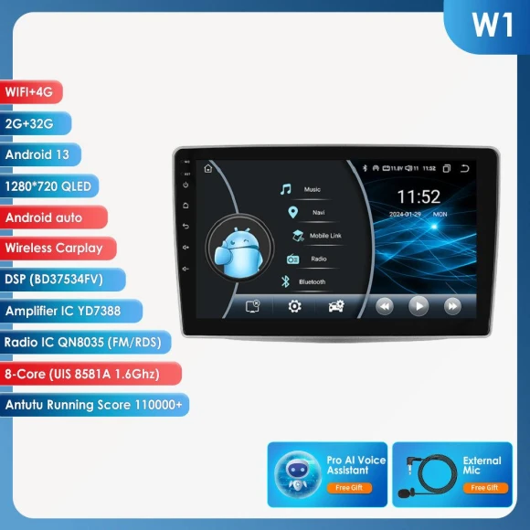 Car Multimedia Video Player with WIFI, Bluetooth, RDS, DVR — Car Infotainment System, OSSURET