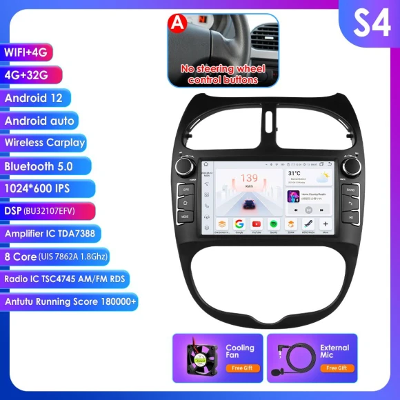 Intelligent Android Car Stereo with Wireless CarPlay — Car Infotainment System, OSSURET