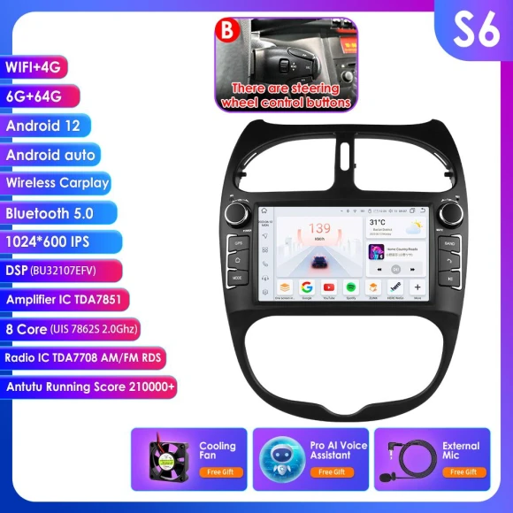 Intelligent Android Car Stereo with Wireless CarPlay — Car Infotainment System, OSSURET