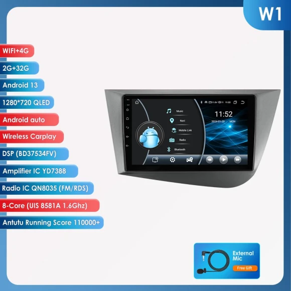 Intelligent Car Radio with CarPlay and Android Auto — Car Infotainment System, Hizpo