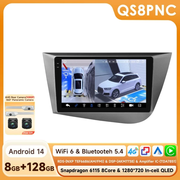 Intelligent Car Radio with CarPlay, Android Auto, GPS Navigation, and 360 Camera — Car Infotainment System, Hizpo