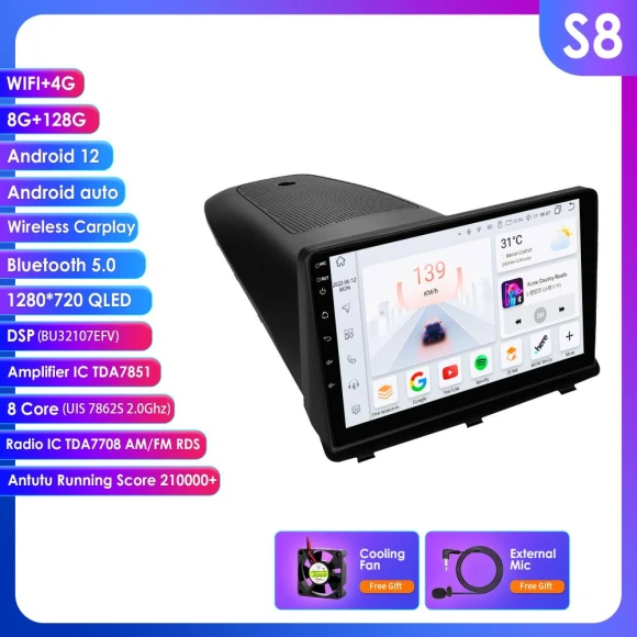 Intelligent CarPlay 4G Android 12 Multimedia Video Player Navigation GPS 2 DIN Head Unit PC — Car Infotainment System, Hizpo