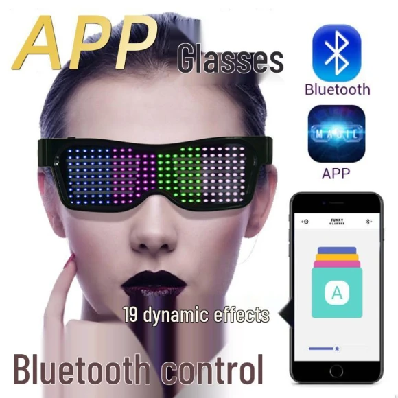 LED Party Glasses with Bluetooth, USB Charging, and App Control — Smart Glasses, AI Supermarket