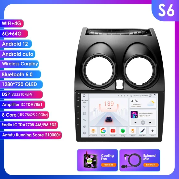 4G LTE Eight-Core 2 DIN 9-Inch Smart Car Multimedia Player with GPS Navigation, DSP, CarPlay, and Android Auto — Car Infotainment System, Hizpo