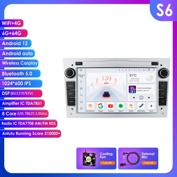 Android 14 Car Stereo with DSP and Wireless CarPlay/Auto — Car Infotainment System, Hizpo