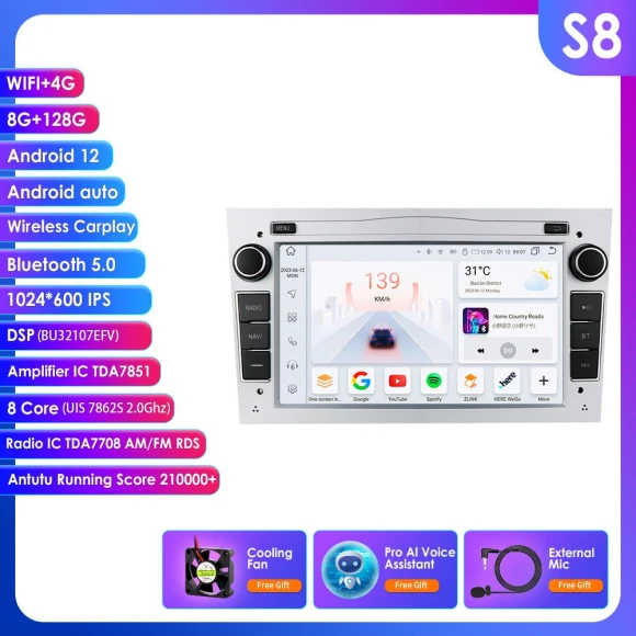 Android 14 Car Stereo with DSP, Wireless CarPlay, and AI — Car Infotainment System, Hizpo