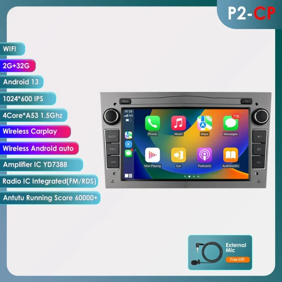 Android 14 Car Stereo with DSP, Wireless CarPlay, and Auto Integration — Car Infotainment System, Hizpo
