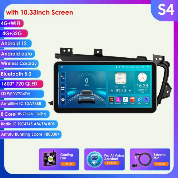 Car Multimedia Player with Android, 4G-LTE, Navigation, and CarPlay — Car Infotainment System, Hizpo