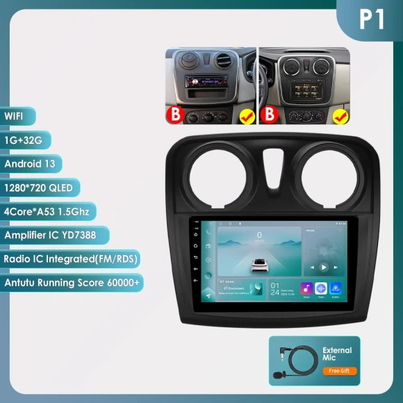 Car Multimedia System with Android 13, 4G, CarPlay, GPS, and Video Player — Car Infotainment System, OSSURET