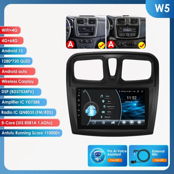 Car Multimedia System with Android 13, 4G, GPS, and AI — Car Infotainment System, OSSURET