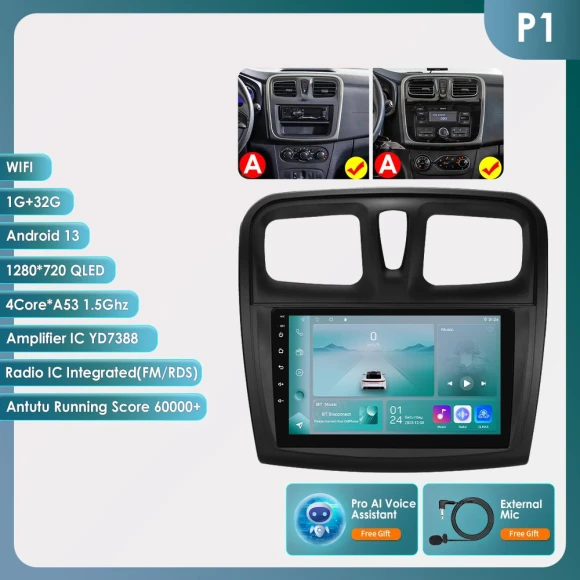 CarPlay 4G Android 13 Multimedia Video Player GPS 2din Intelligent Screen — Car Infotainment System, OSSURET