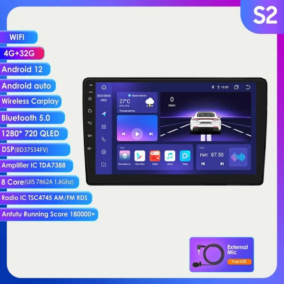 4G + WiFi 2 Din Android Auto Radio for A4 B6 2000-2009 Seat Exeo Carplay Multimedia GPS Navigation Head Unit — Car Infotainment System, Hizpo