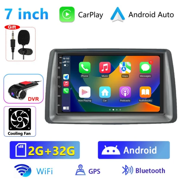 7-inch Car Radio with WiFi, GPS Navigation, Multimedia Video Player, Android Head Unit, CarPlay — Car Infotainment System, ToyousoniC