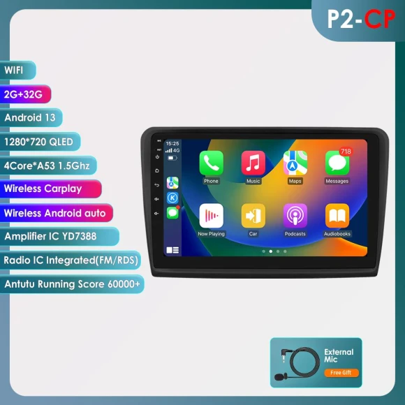 Android 13 Car Radio with Wireless CarPlay and Android Auto — Car Infotainment System, OSSURET