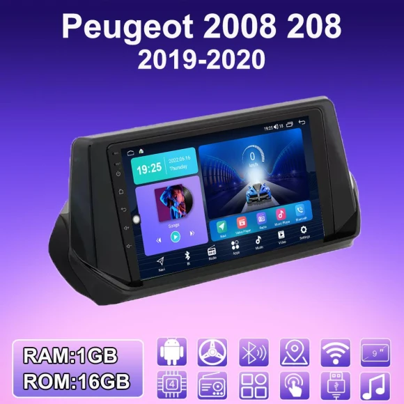 Android Carplay Car Radio for Peugeot 2008 and 208 — Car Infotainment System, ABMOSQ