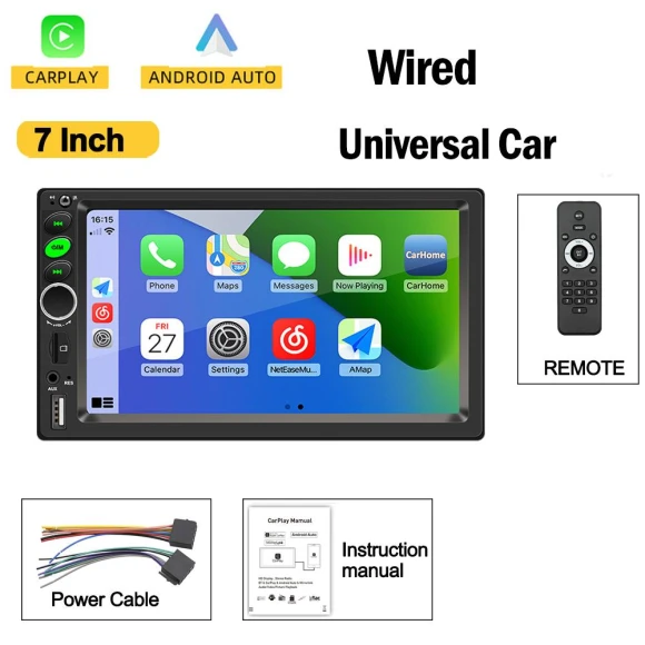 Car Media Video 2 DIN FM RDS Airplay Stereo Audio — Car Infotainment System, Mellow Home