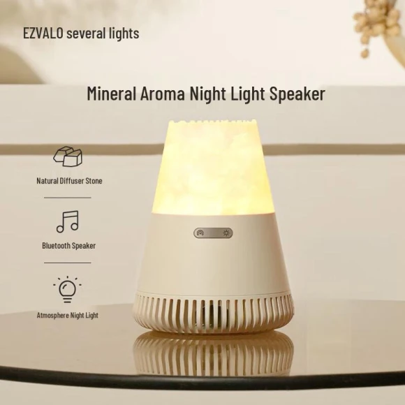 Crystal Aroma Night Light Bluetooth Speaker — Essential Oil Diffuser, Jiguang