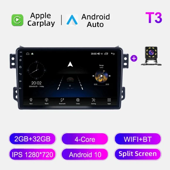 Android Auto CarPlay Multimedia Player with GPS Navigation, Bluetooth, and WiFi — Car Infotainment System, GHLHS