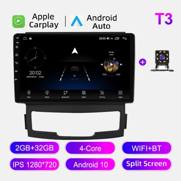 Android Auto CarPlay Multimedia Player with GPS Navigation — Car Infotainment System, GHLHS