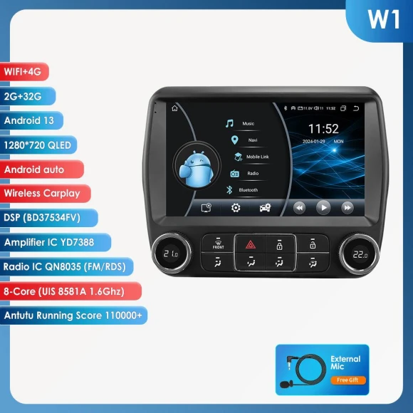 Car Stereo with Apple CarPlay and Android Auto — Car Infotainment System, Hizpo