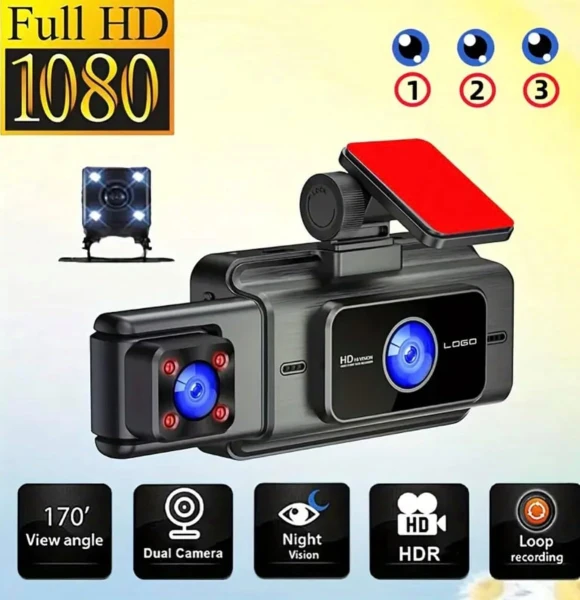 Dash Cam with Front, Interior, and Rear Cameras — Dash Cam, Kings City