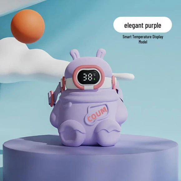 Kids Thermos with Straw and Temperature Display — Smart Water Bottle, MRSIKEY